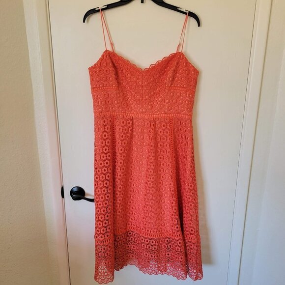 J. Crew Dresses & Skirts - NWT J. Crew Allover Daisy Lace Midi Dress in Smoky Coral Size 10